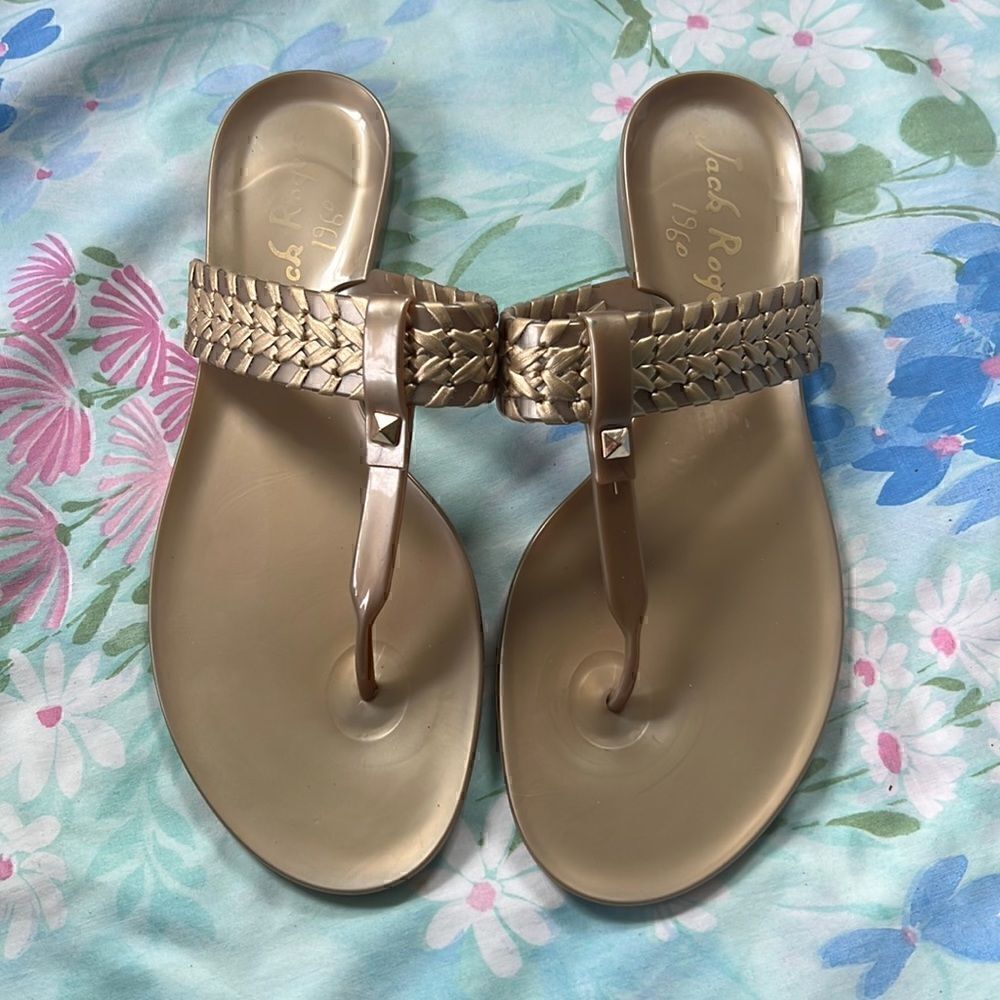 Jack Rogers T-Strap Woven Flip Flop Sandals
